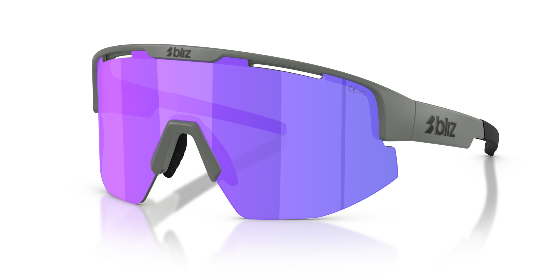 ZB7004 Matt Grau KunststoffSunglass Frames von B24, Dreiviertelansicht