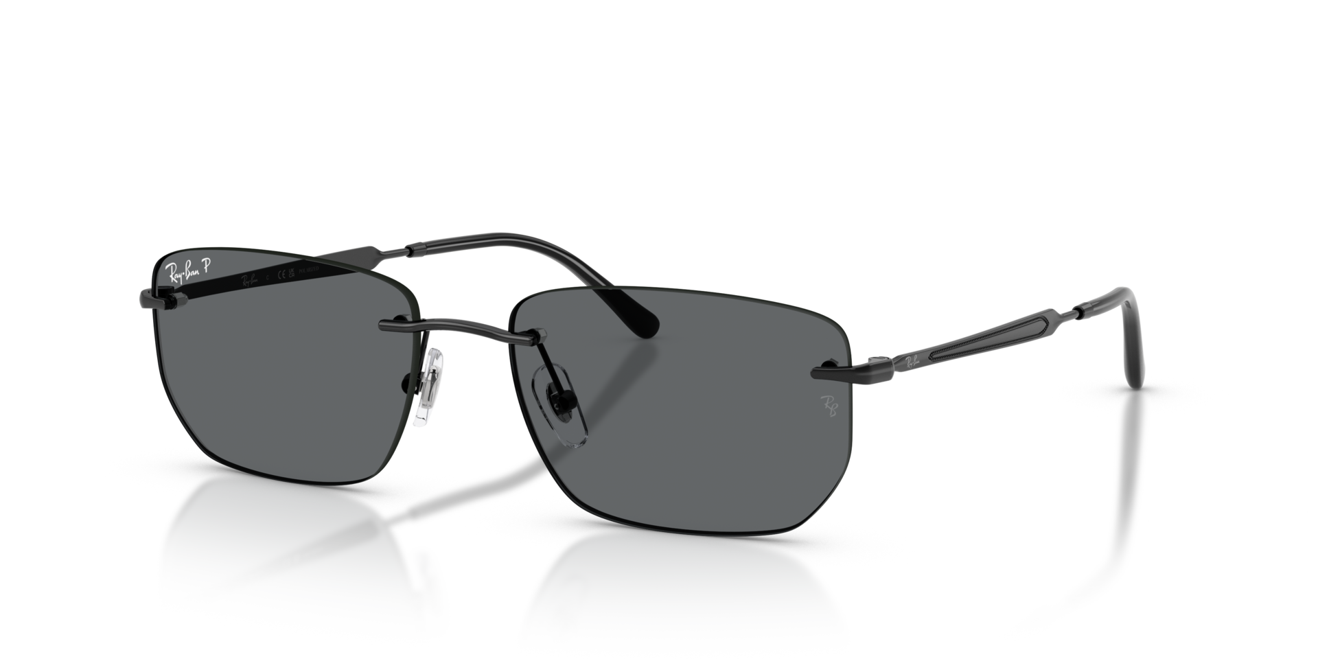 RB3768 Schwarz MetallSunglass Frames von B24, Dreiviertelansicht