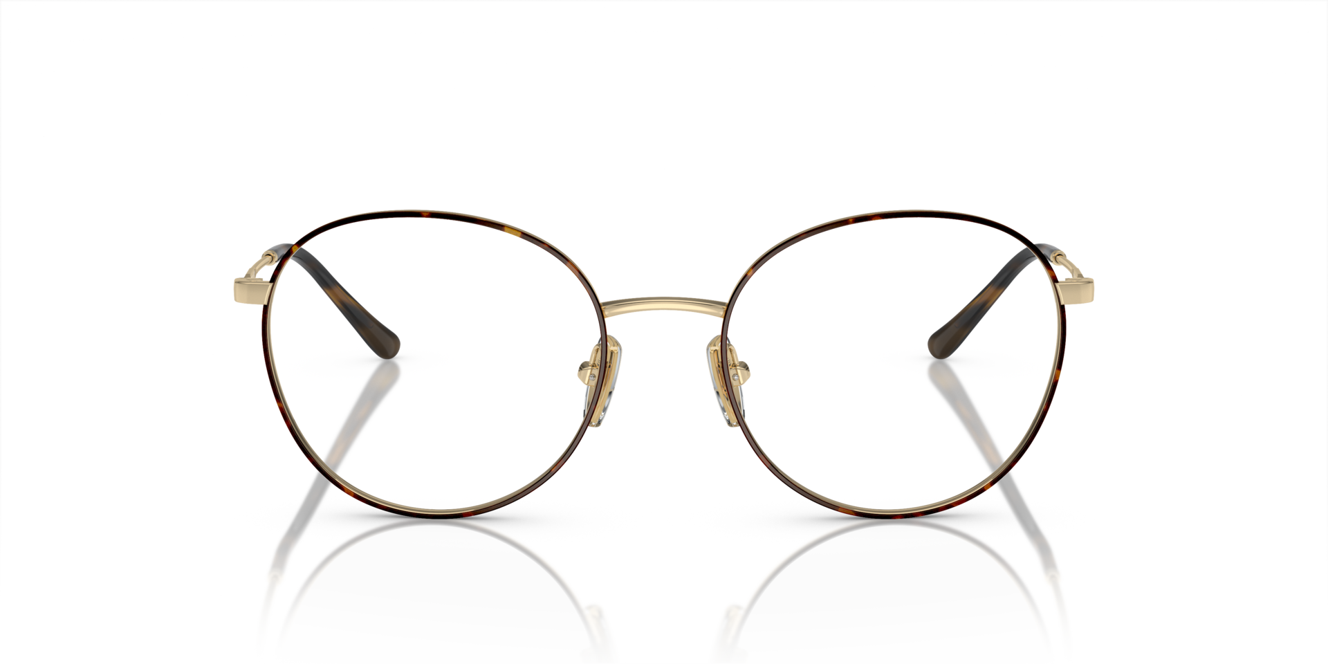 VO4280 Oben Havana & Blassgold MetallEyeglass Frames von B24, Vorderansicht
