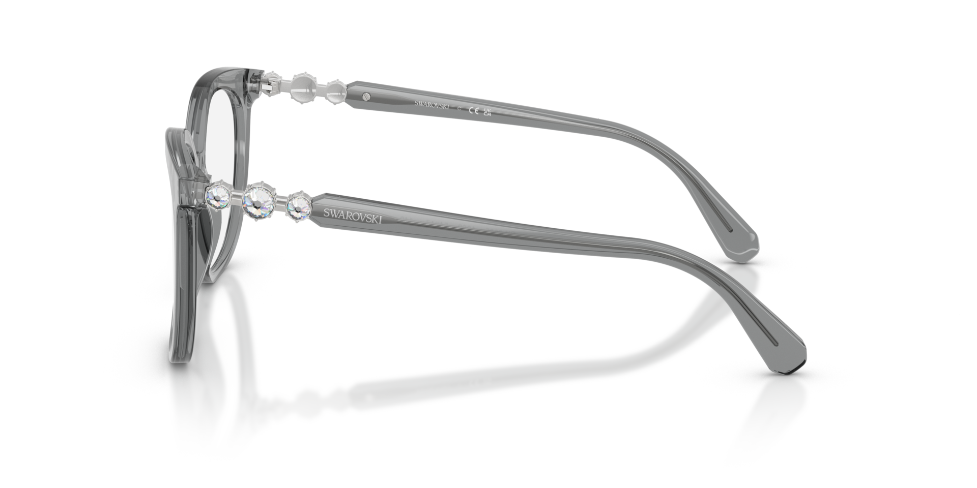 SK2055 Grau transparent AcetatEyeglass Frames von B24, Seitenansicht