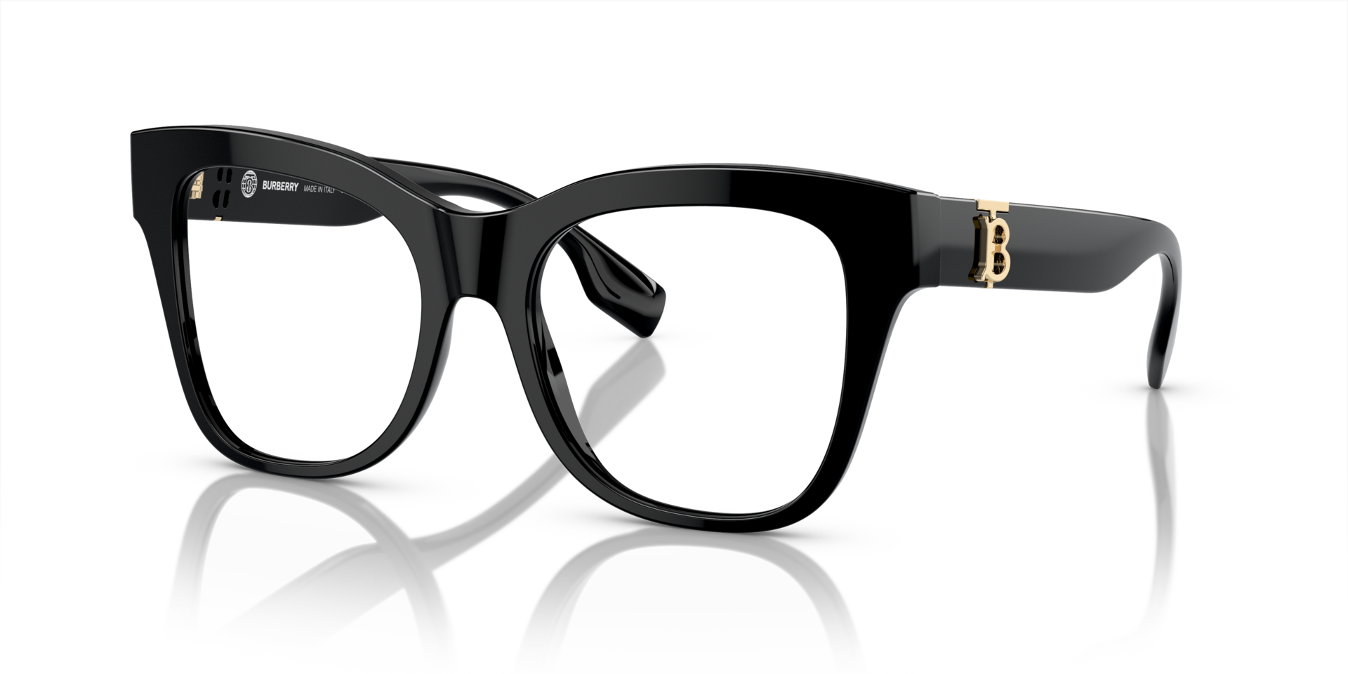 BE2388 Zwart AcetaatEyeglass Frames van B24, Hoekweergave