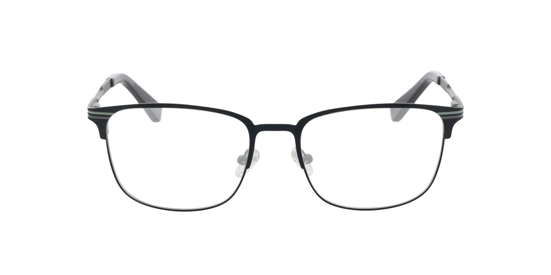 Montreal Matgrijs  &  leger kaki MetaalEyeglass Frames van B24, Vooraanzicht