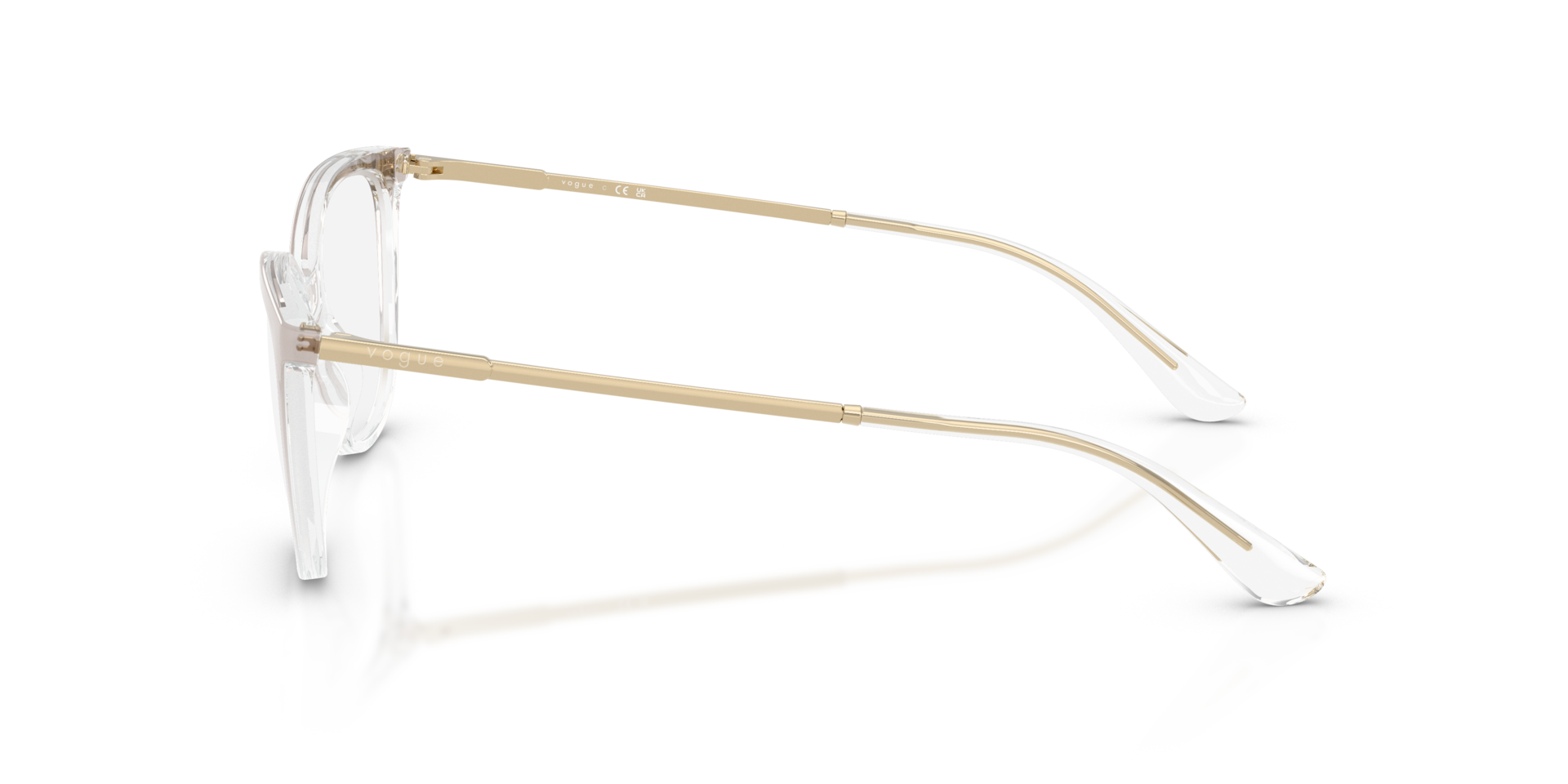 VO5673 Transparent Gradient Brown KunststoffEyeglass Frames von B24, Seitenansicht