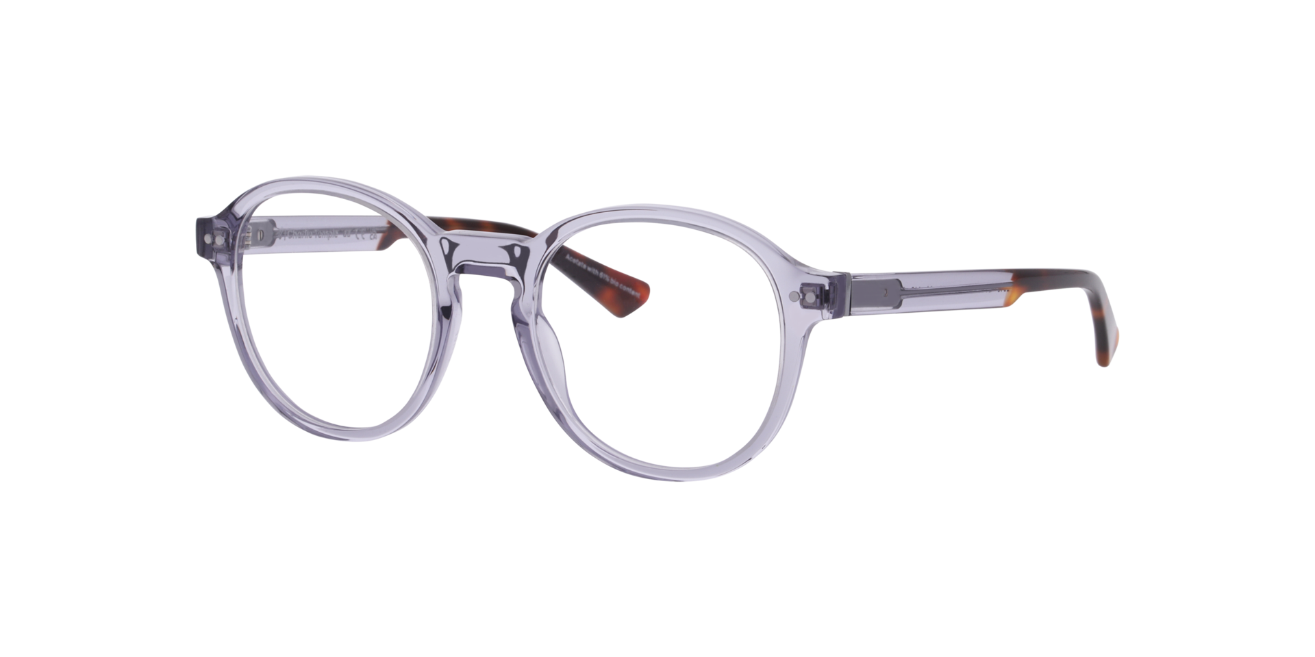 Mero Crystal Light Lilac AcetaatEyeglass Frames van B24, Hoekweergave