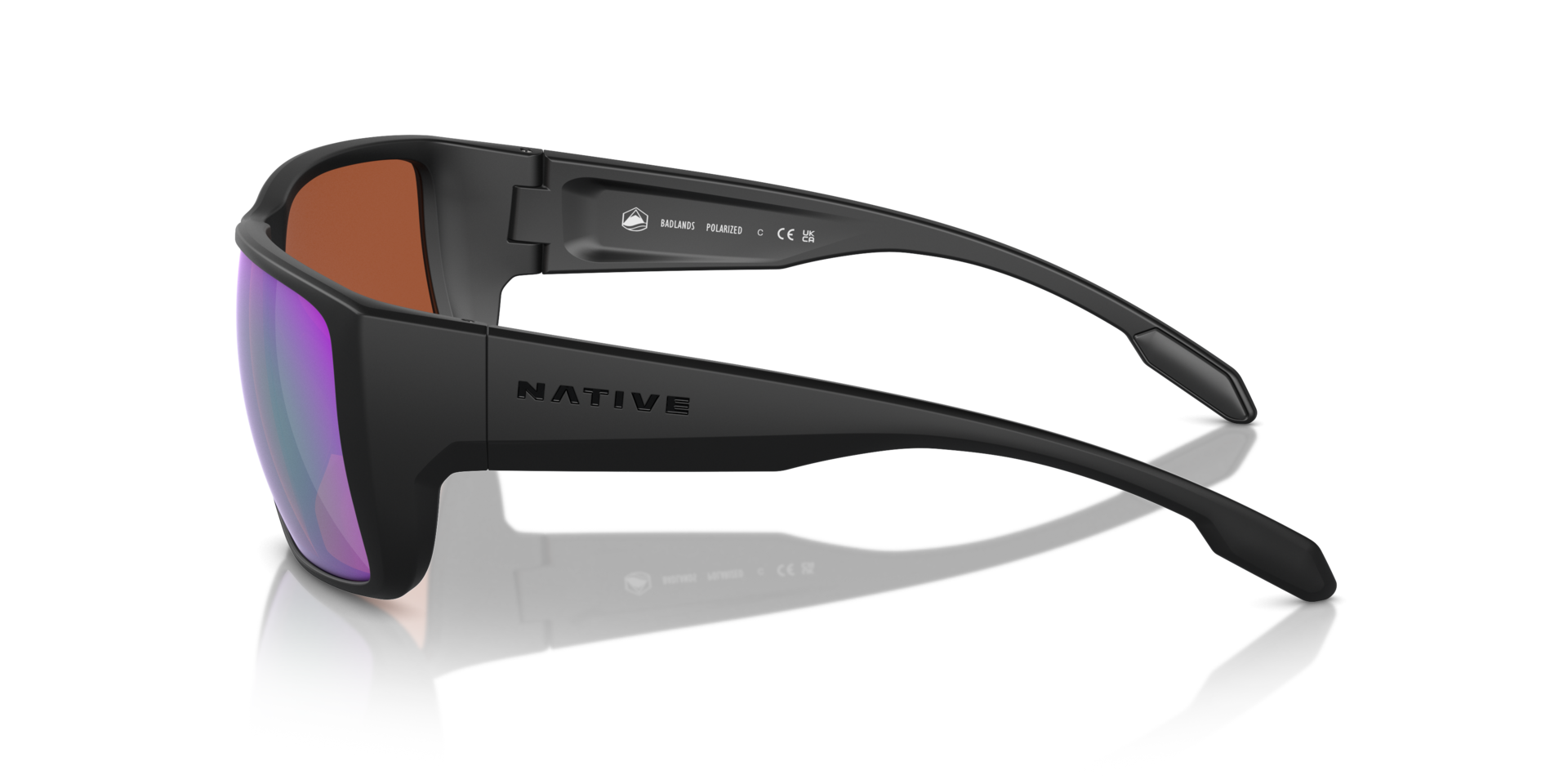 XD9045 Matt Schwarz KunststoffSunglass Frames von B24, Seitenansicht