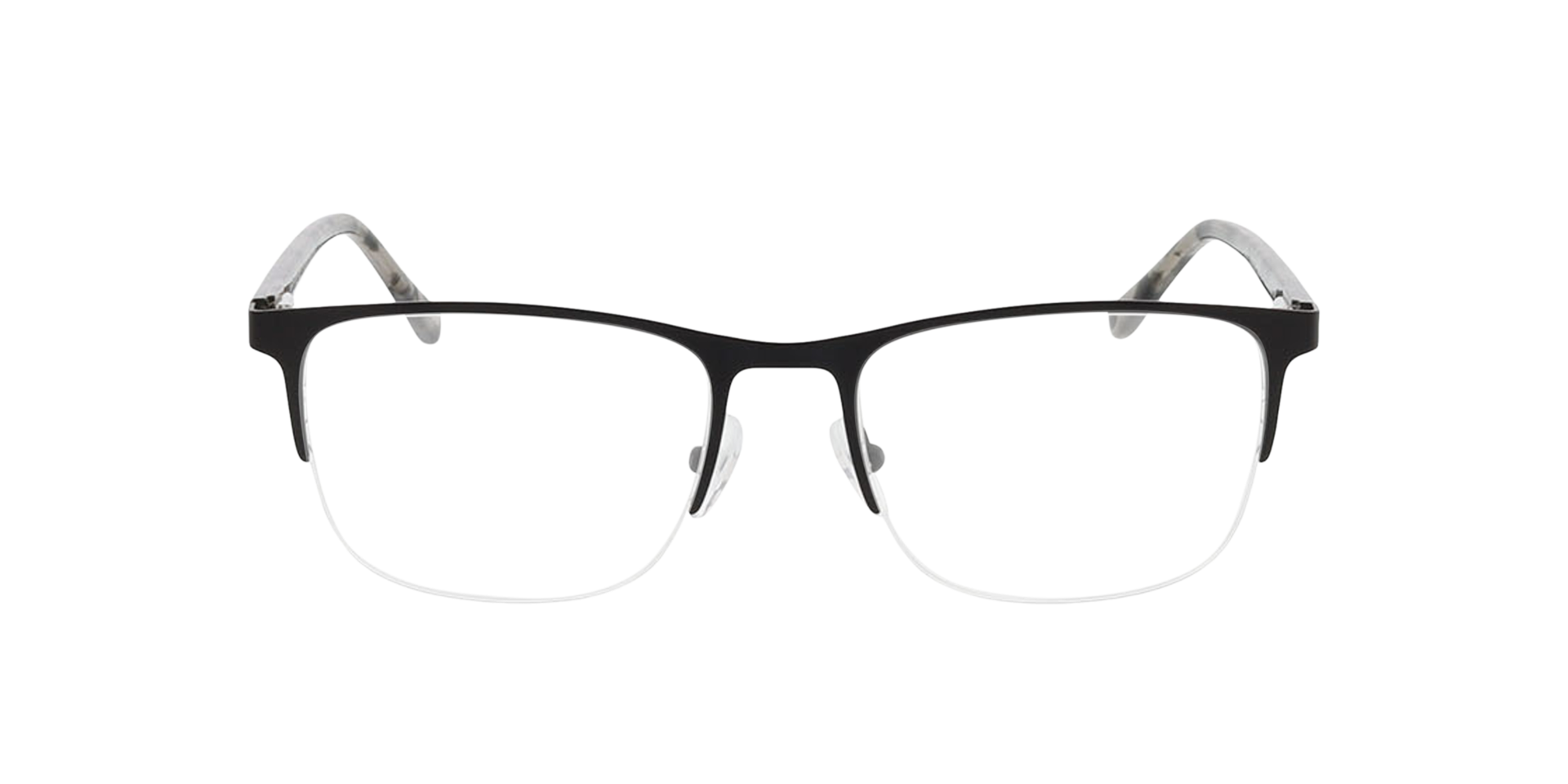 Louisville Matt Black  &  Grey Havana MetallEyeglass Frames von B24, Vorderansicht
