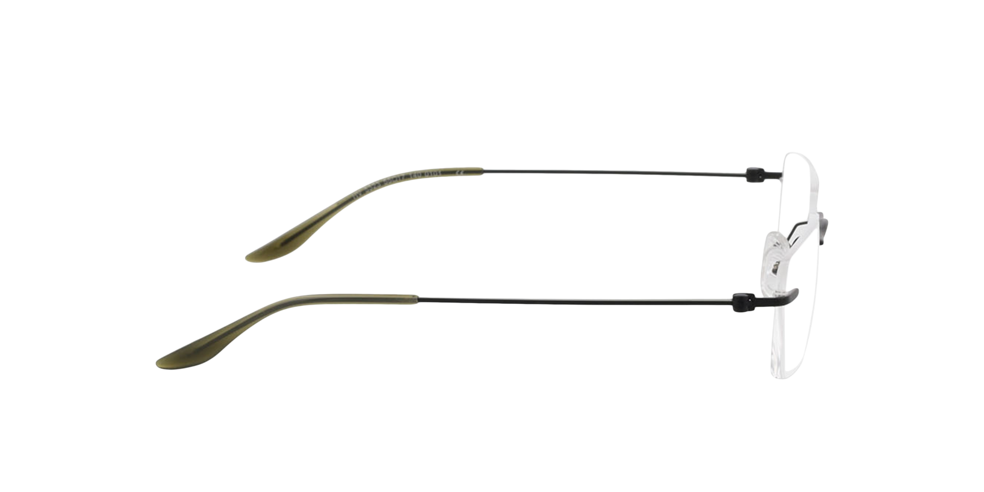 Brentwood Matzwart MetaalEyeglass Frames van B24, Zijaanzicht
