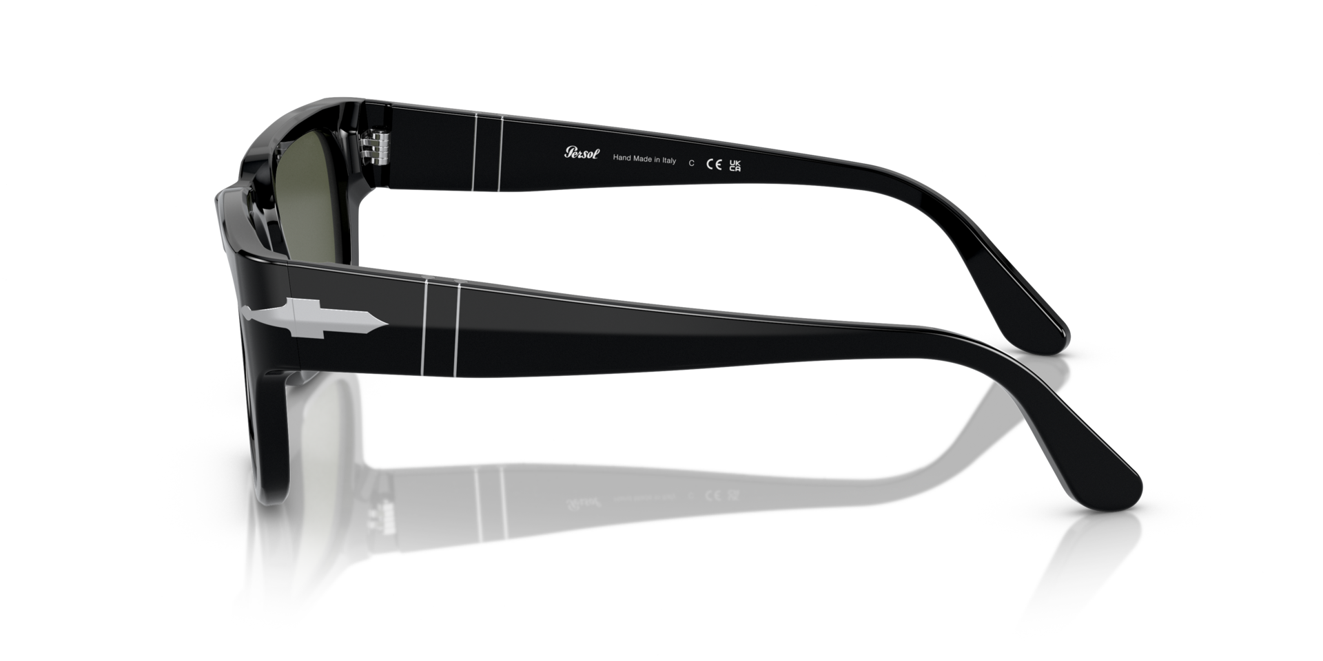 PO3315S Zwart AcetaatSunglass Frames van B24, Zijaanzicht