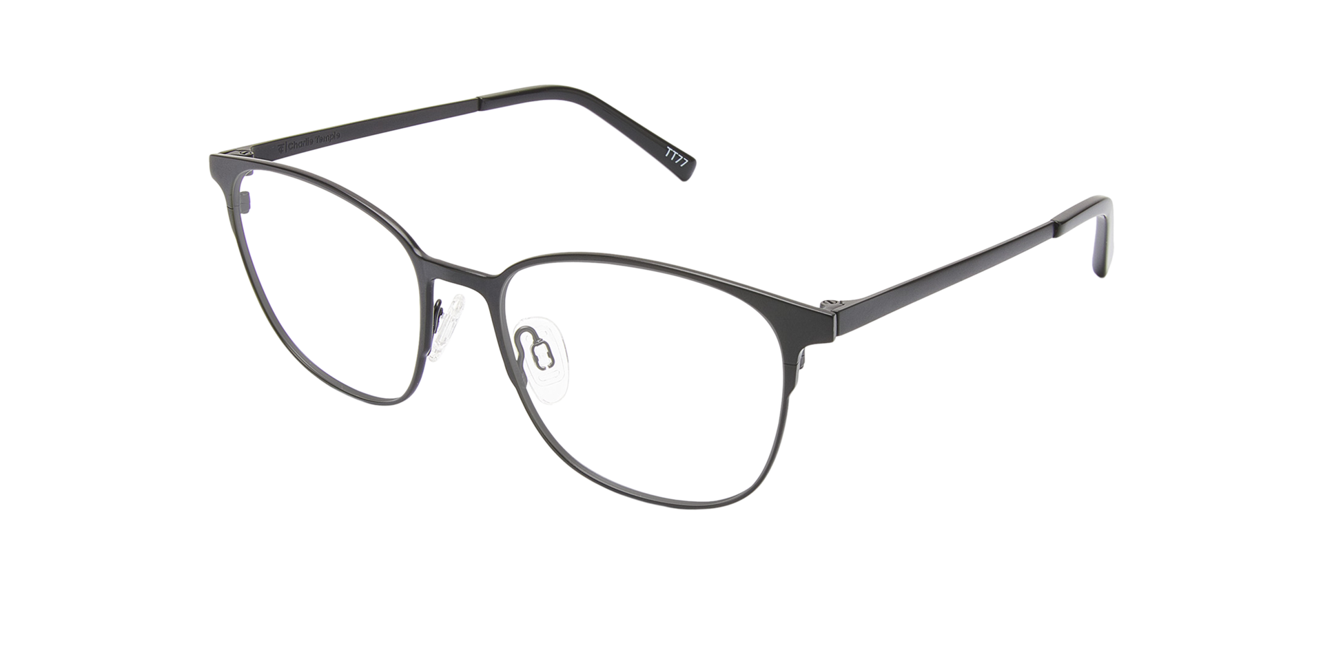 Luna Black Titanium TitaanEyeglass Frames van B24, Hoekweergave