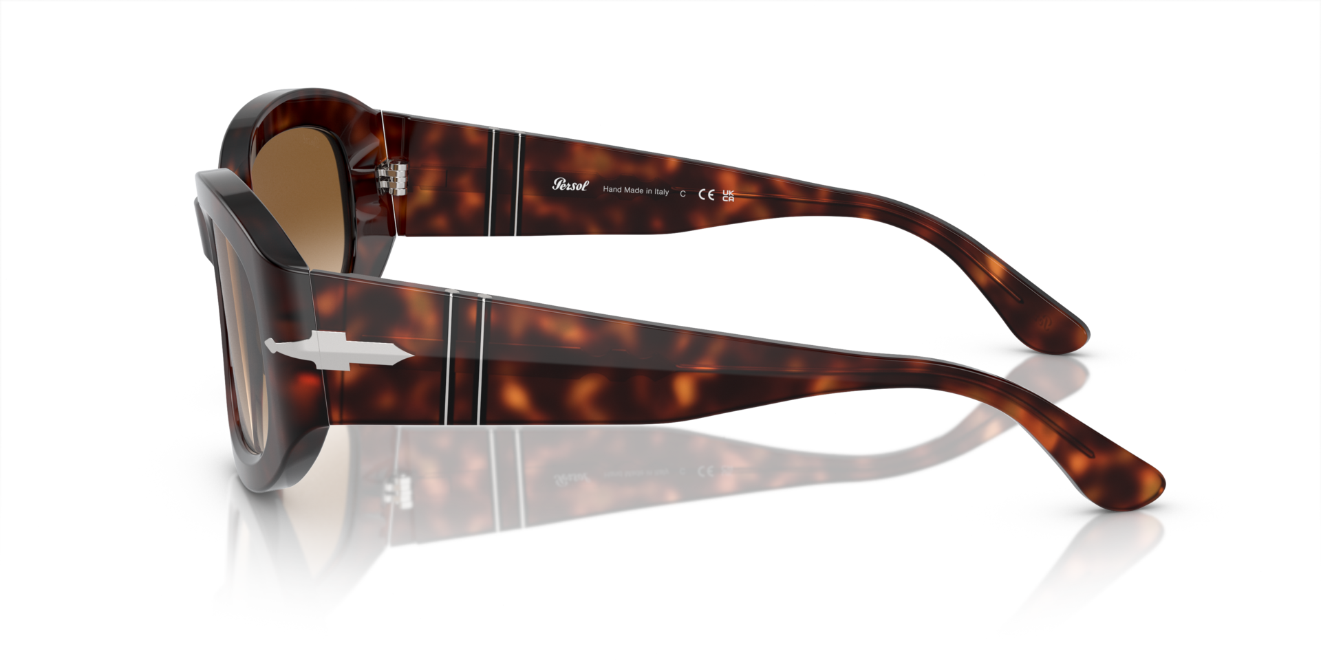 PO3335S Havana AcetaatSunglass Frames van B24, Zijaanzicht