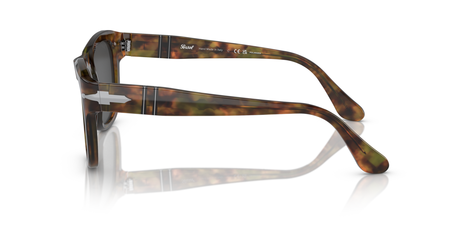 PO3313S Caffe AcetaatSunglass Frames van B24, Zijaanzicht