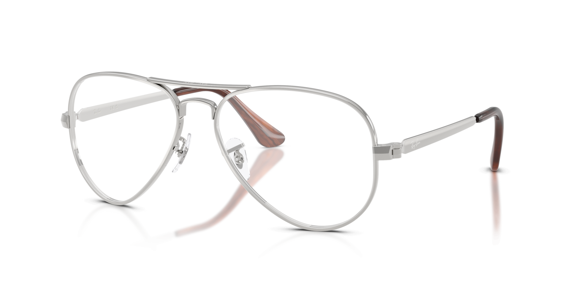 RB3925V Silber MetallEyeglass Frames von B24, Dreiviertelansicht
