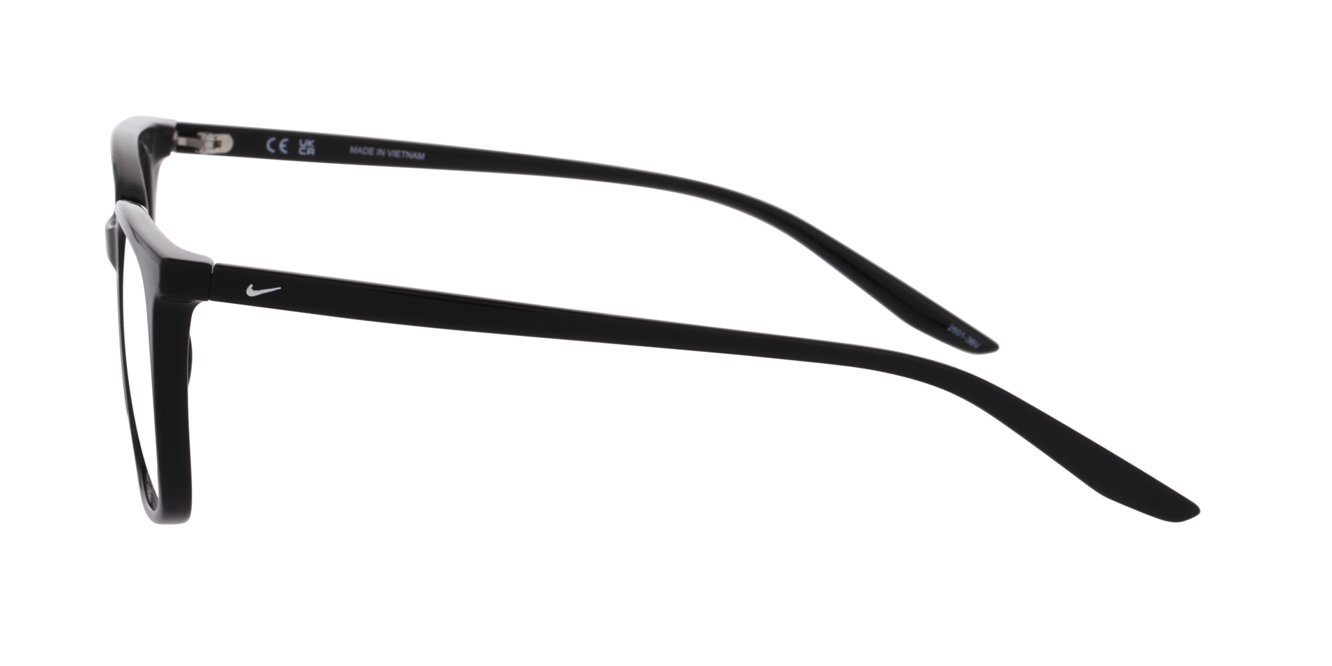 Nike 7049 Zwart KunststofEyeglass Frames van B24, Zijaanzicht