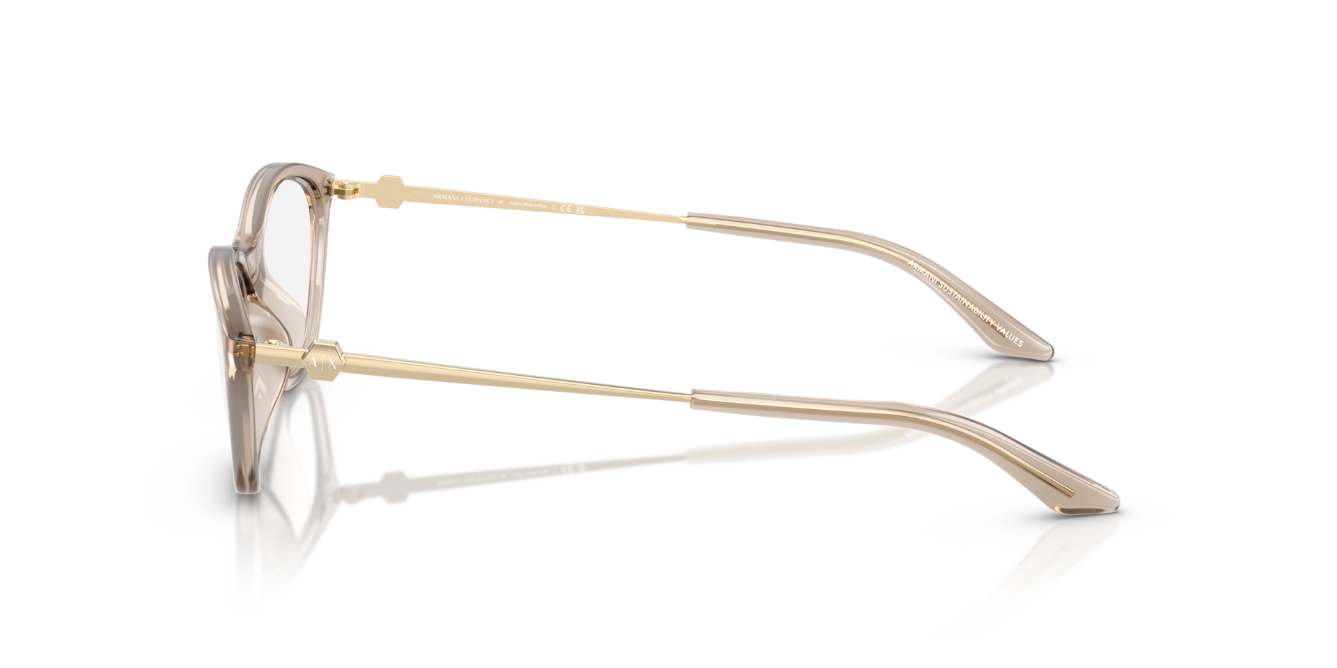 AX3121U Opalescent Light Beige KunststofEyeglass Frames van B24, Zijaanzicht
