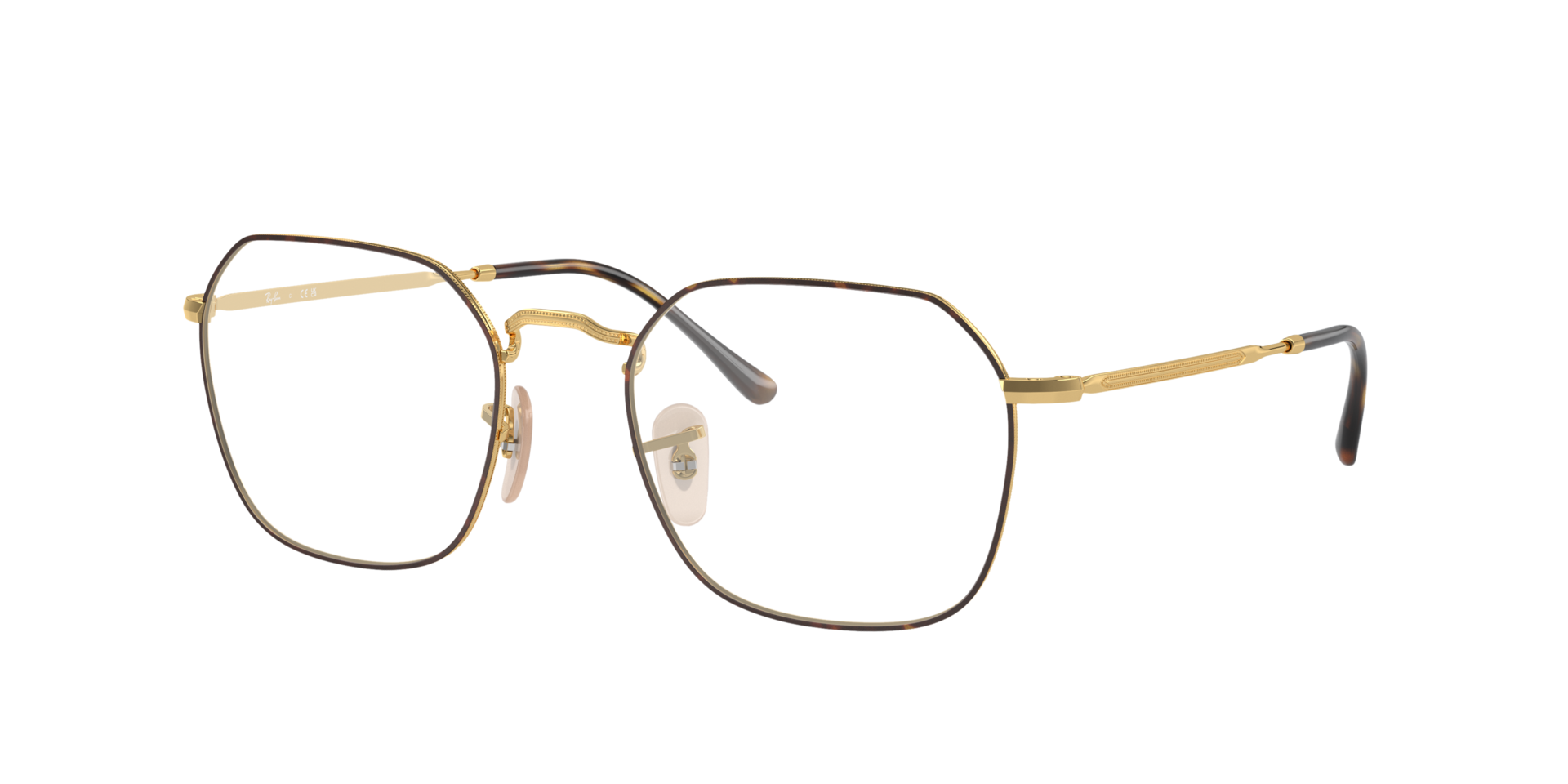 RB3694V Havana op goud MetaalEyeglass Frames van B24, Hoekweergave