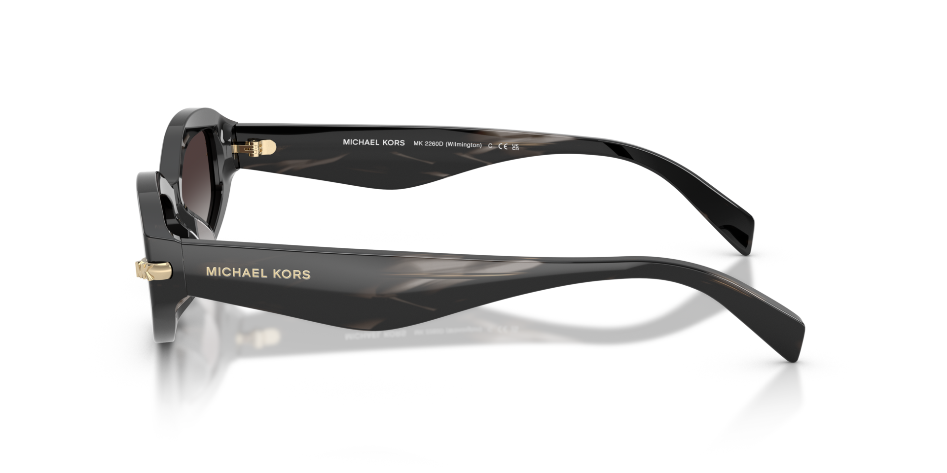 MK2260D Zwart Hoorn AcetaatSunglass Frames van B24, Zijaanzicht