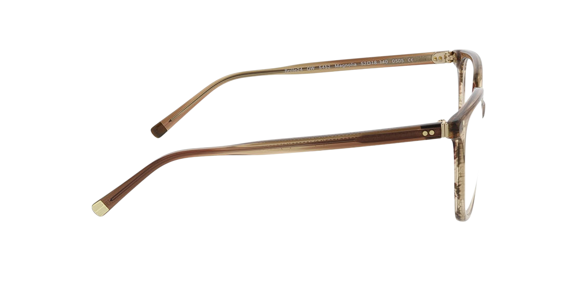 Magnolia Crystal Light Brown Horn AcetatEyeglass Frames von B24, Seitenansicht