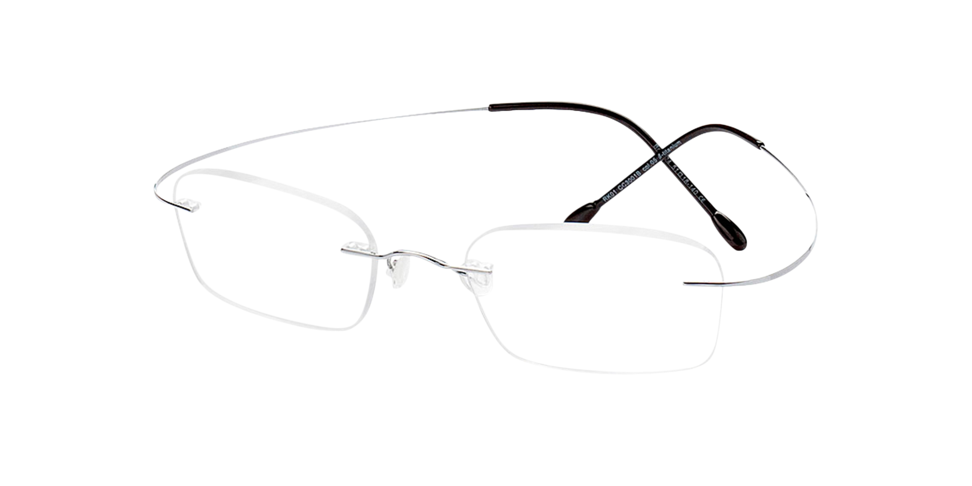 Mackay Zilver TitaanEyeglass Frames van B24, Hoekweergave