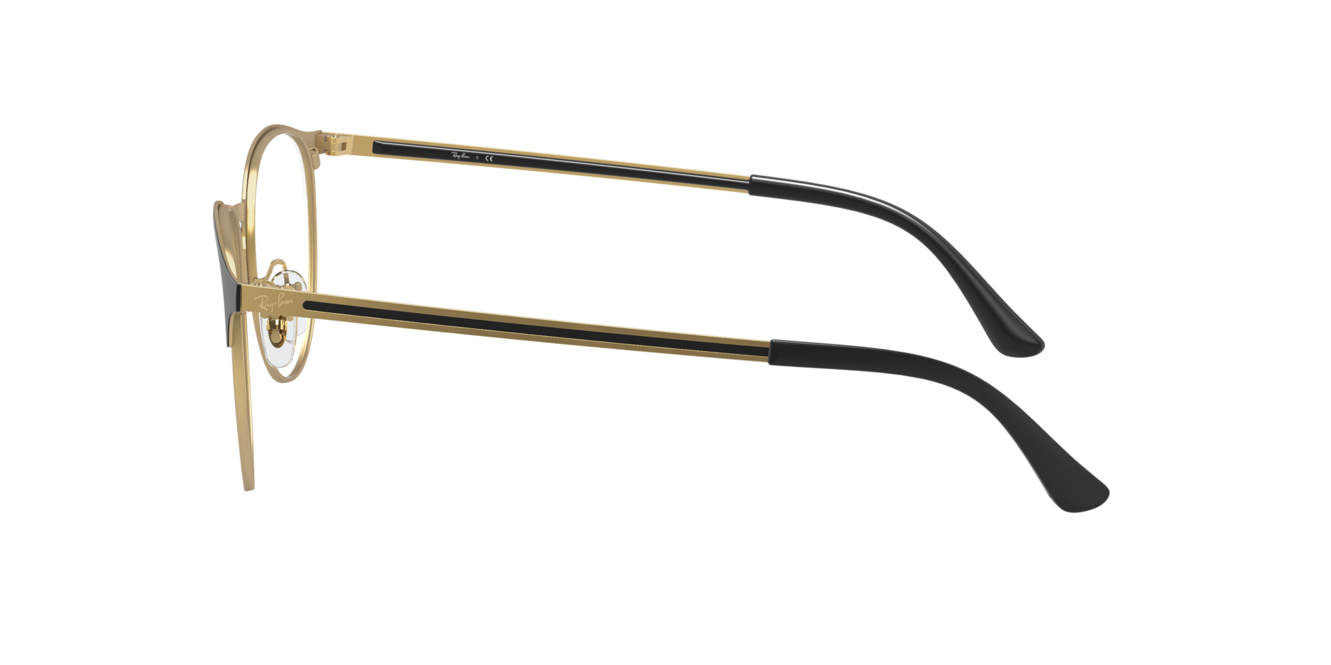 RB6375 Schwarz auf Gold MetallEyeglass Frames von B24, Seitenansicht