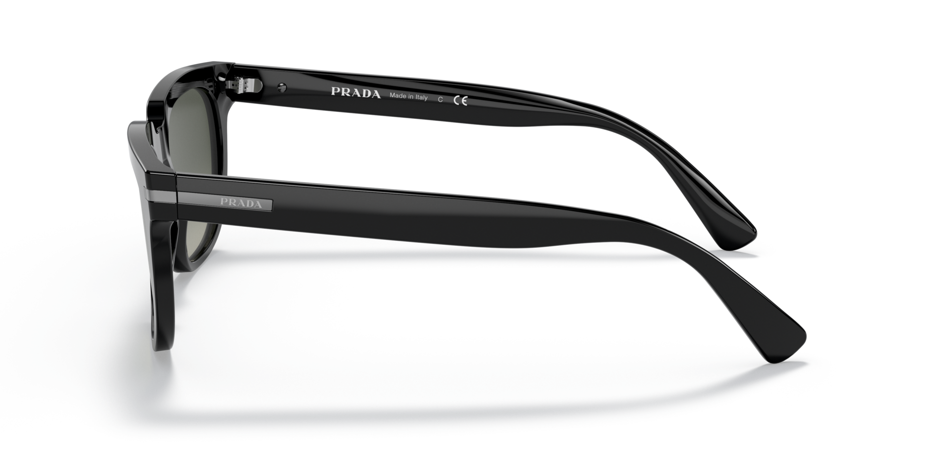 PR 04YS Schwarz AcetatSunglass Frames von B24, Seitenansicht