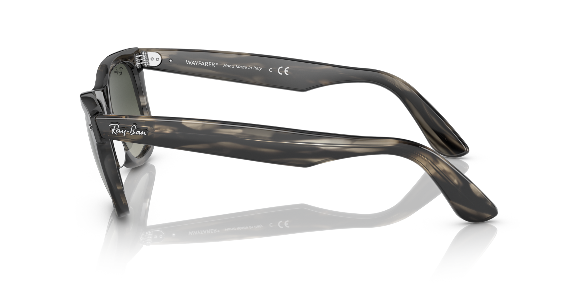 RB2140 Grijs gestreept AcetaatSunglass Frames van B24, Zijaanzicht
