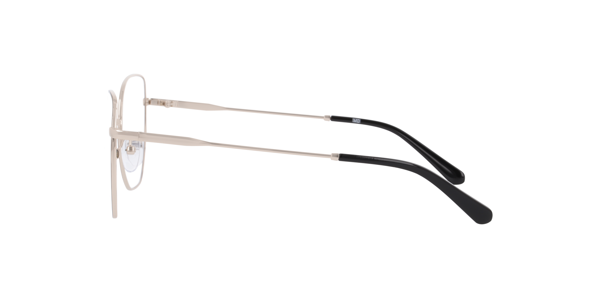 Ines Zwart op goud MetaalEyeglass Frames van B24, Zijaanzicht