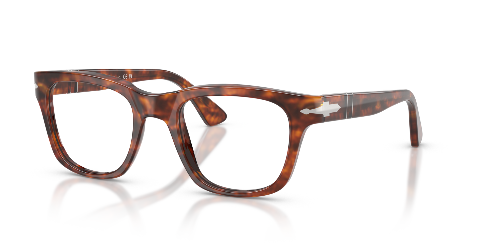 PO3389V Havana AcetatEyeglass Frames von B24, Dreiviertelansicht