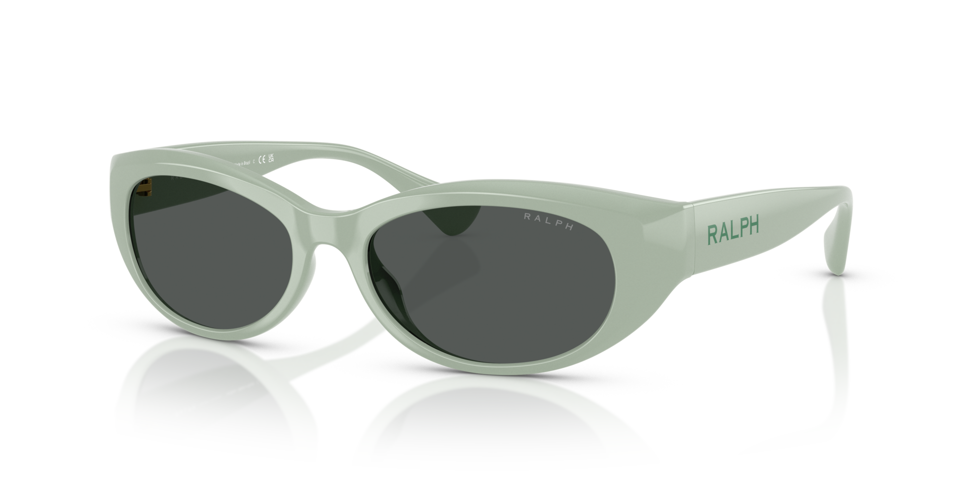 RA5327U Shiny Solid Sage KunststoffSunglass Frames von B24, Dreiviertelansicht