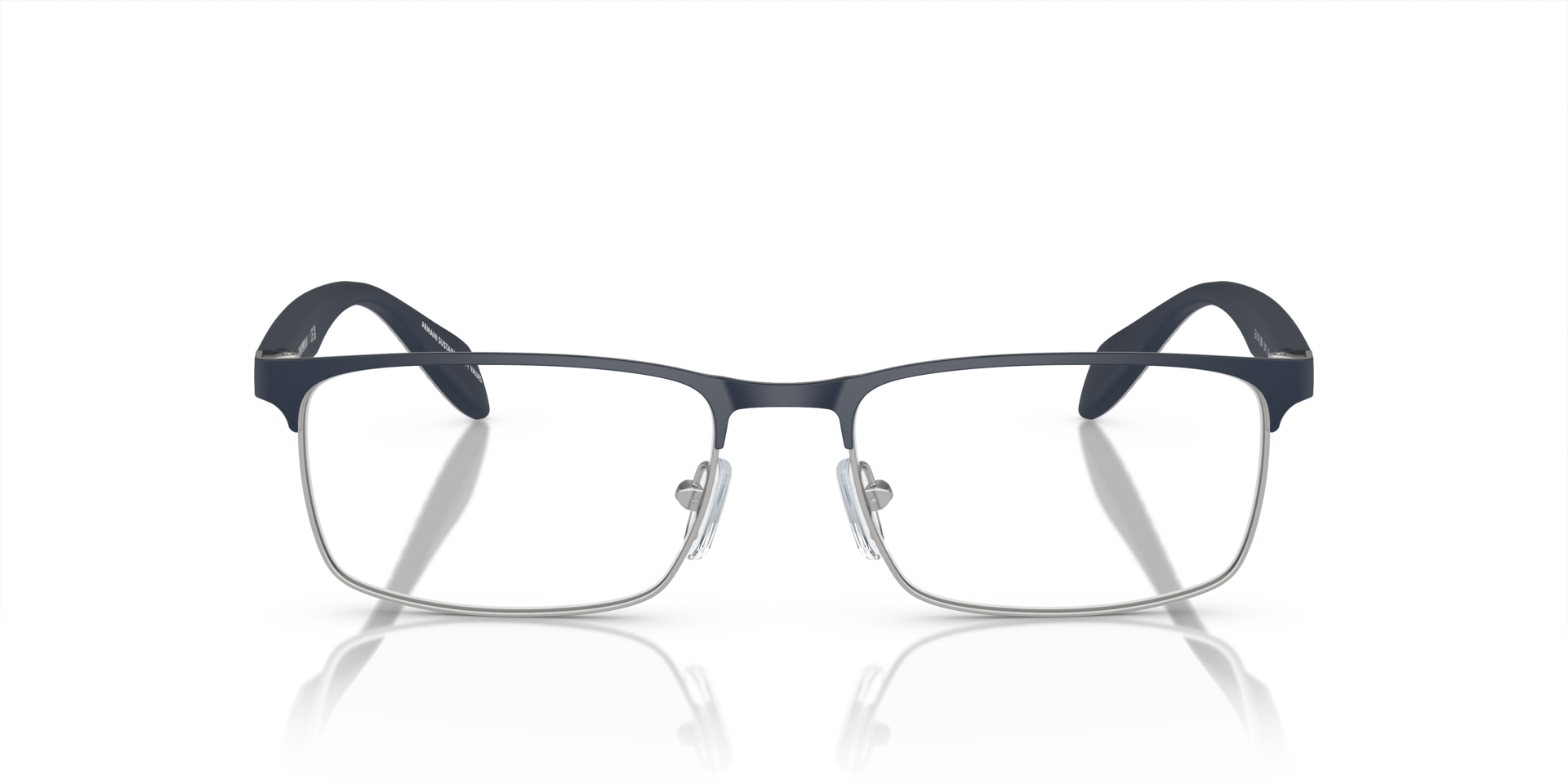 EA1149 Matte Silver & Blue MetallEyeglass Frames von B24, Vorderansicht