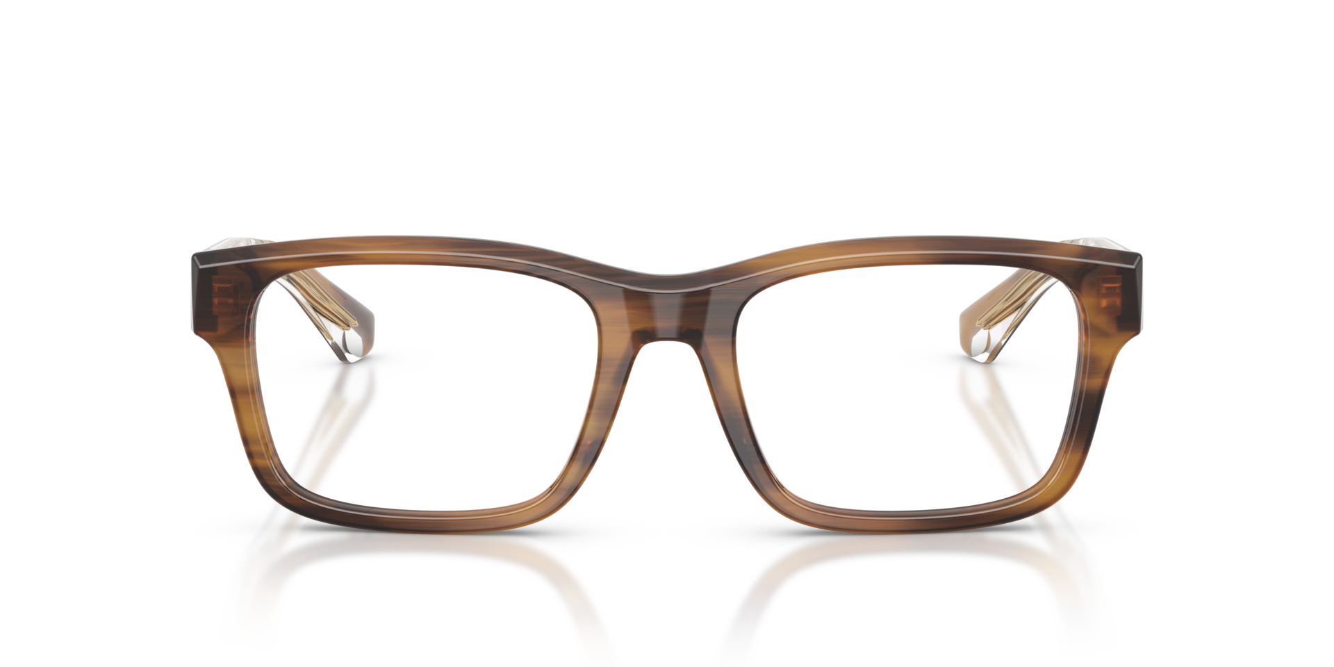 BE2469 Bruin Gestreept AcetaatEyeglass Frames van B24, Vooraanzicht