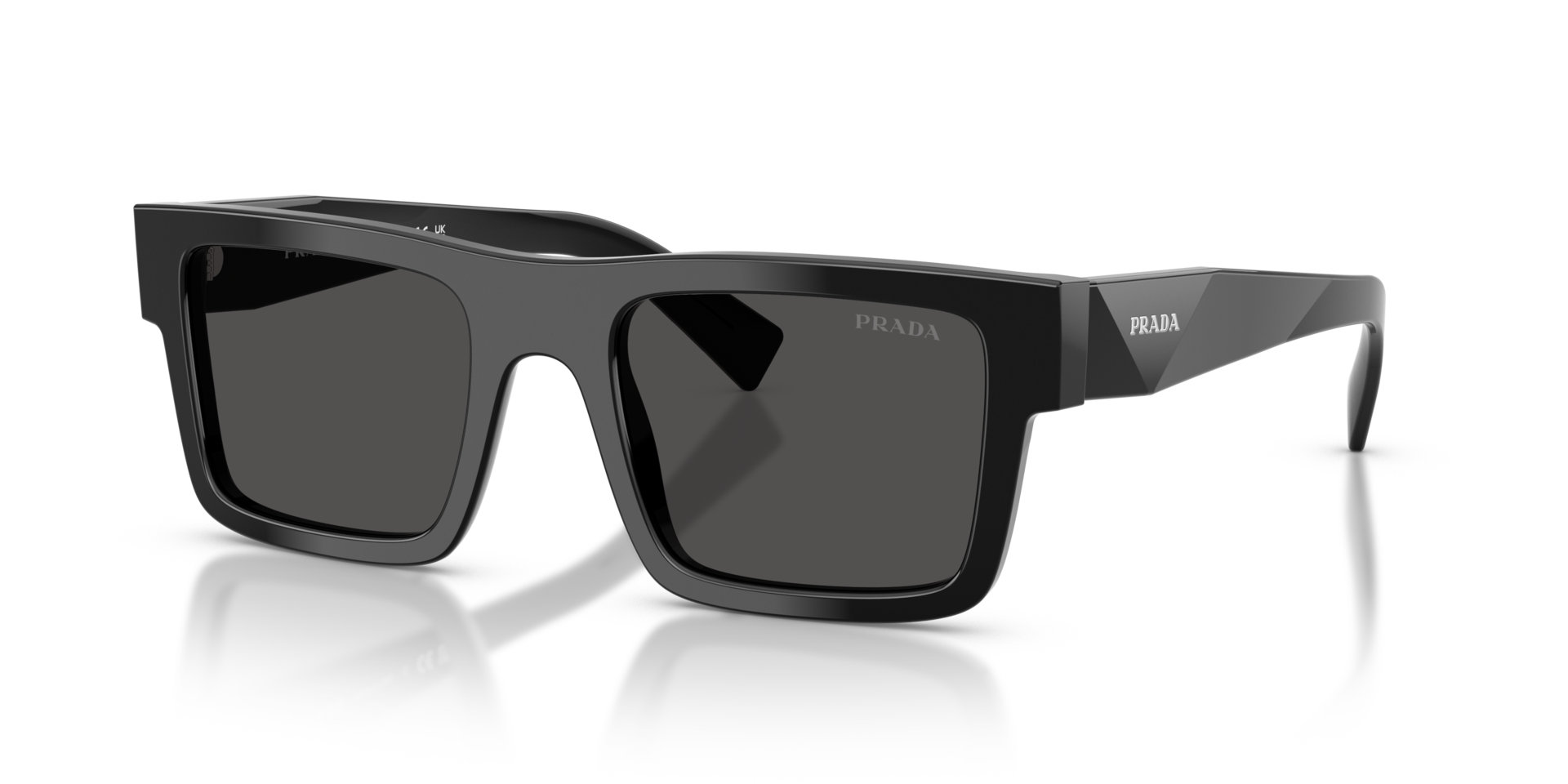 PR 19WS Schwarz AcetatSunglass Frames von B24, Dreiviertelansicht