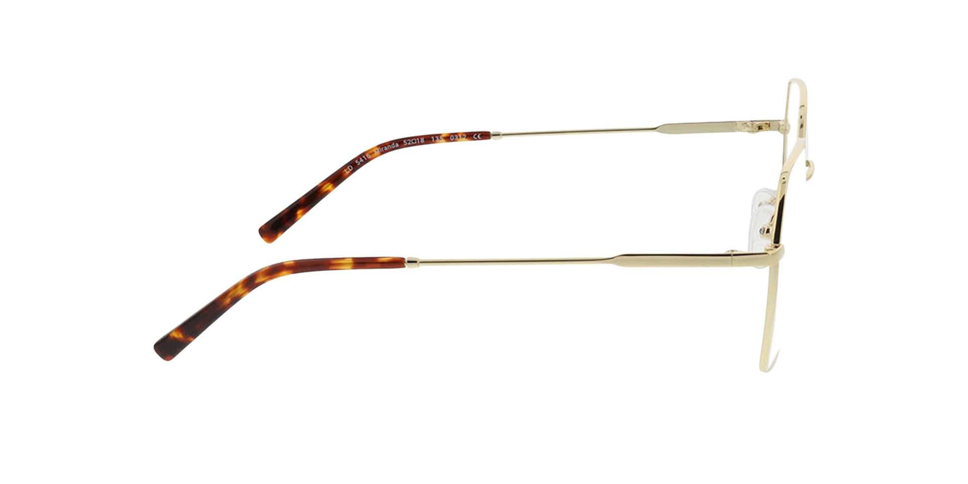 Miranda Gold  &  Havana MetallEyeglass Frames von B24, Seitenansicht