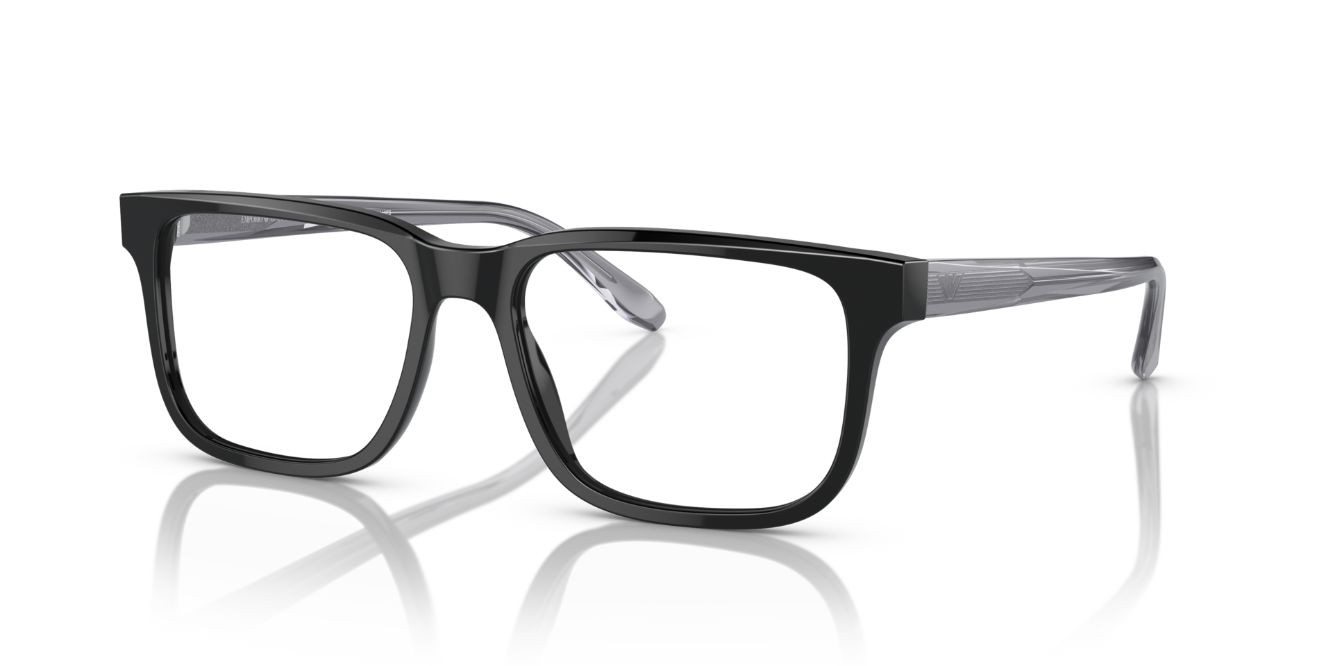 EA3218 Schwarz AcetatEyeglass Frames von B24, Dreiviertelansicht