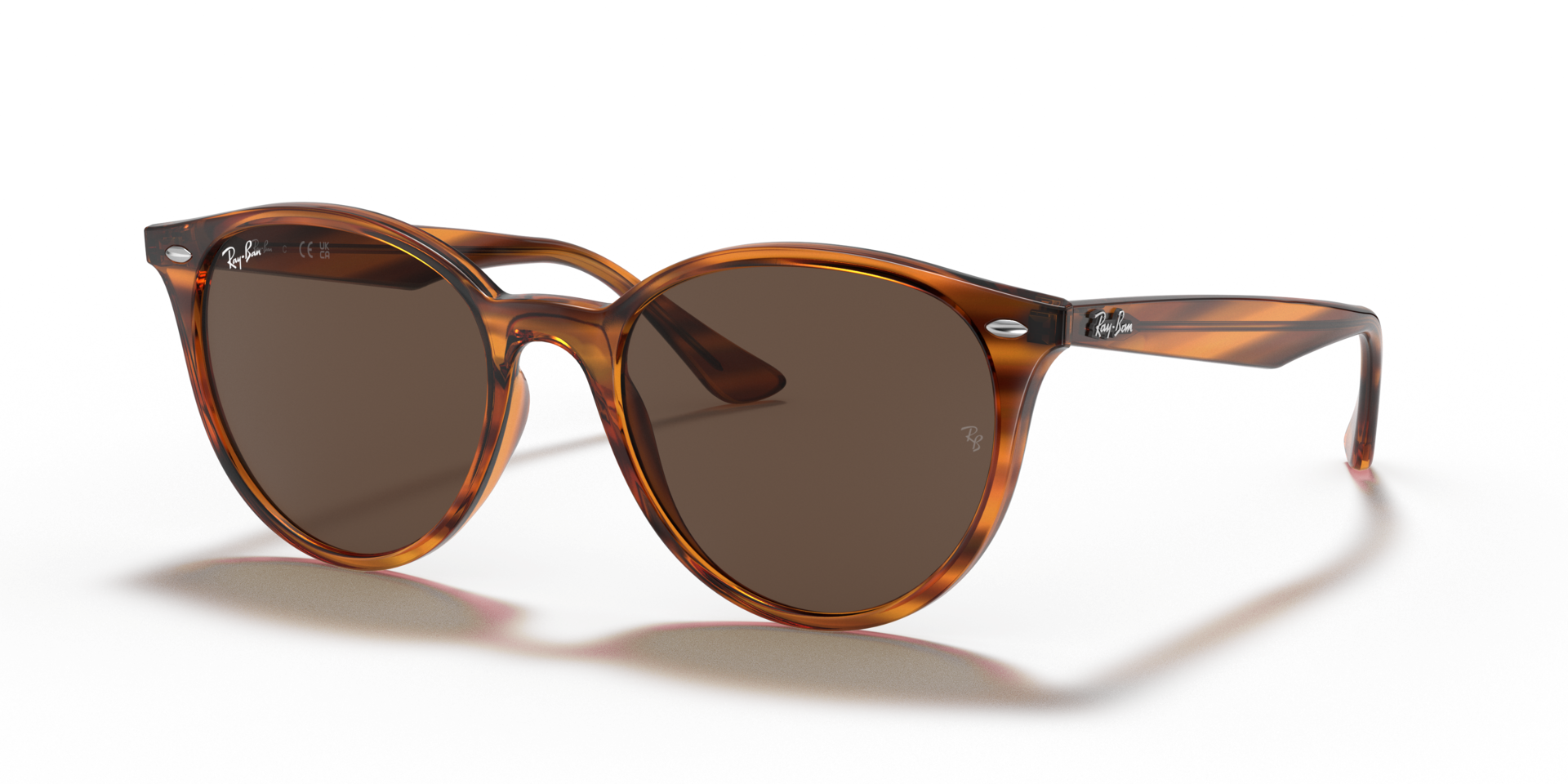 RB4305 Rot gestreift Havana KunststoffSunglass Frames von B24, Dreiviertelansicht