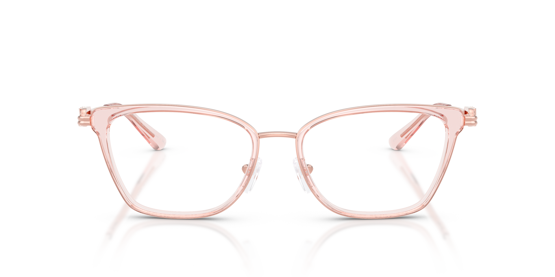 MK3102 Roze transparant MetaalEyeglass Frames van B24, Vooraanzicht