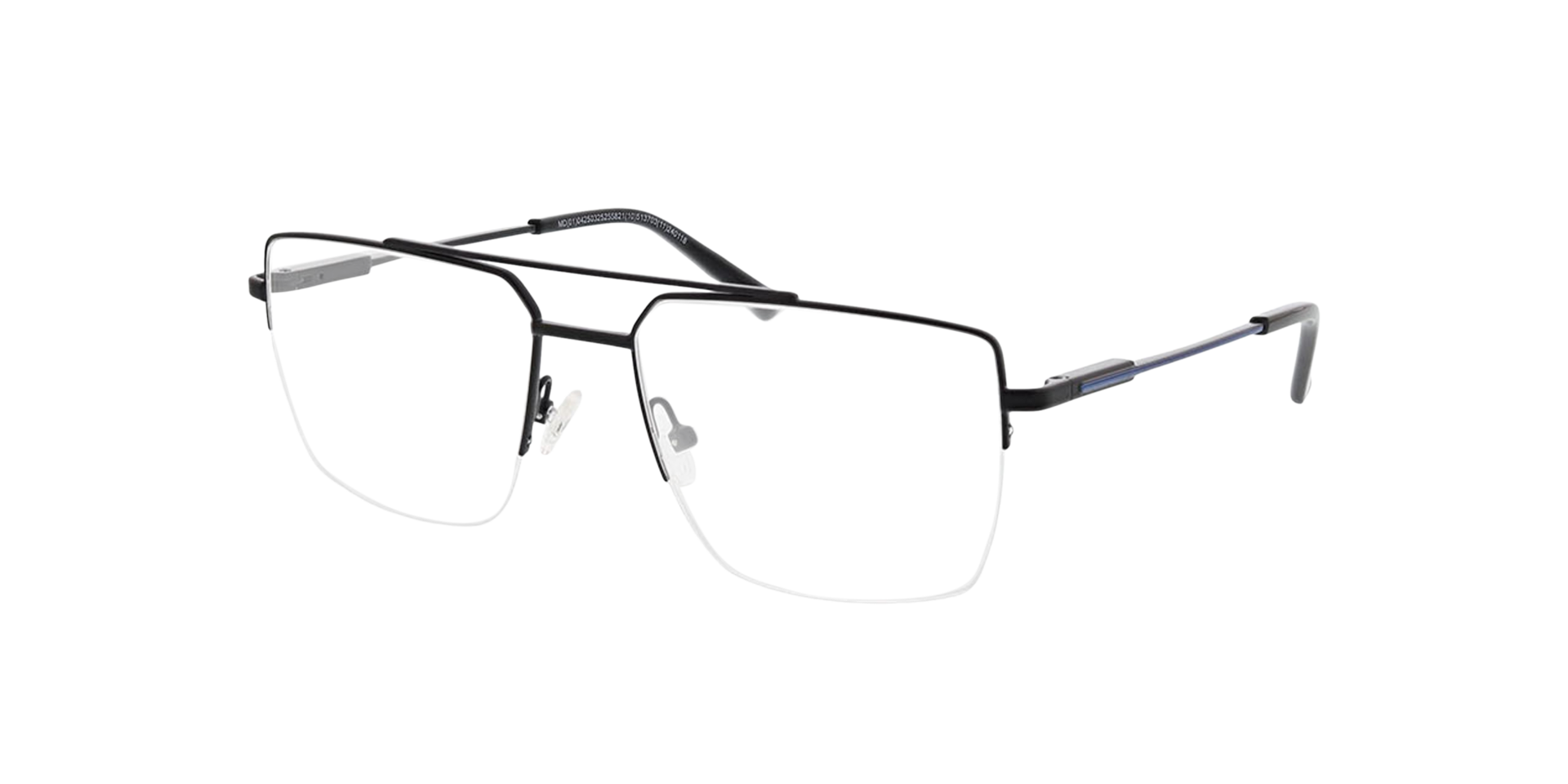 Hamburg Mattschwarz MetallEyeglass Frames von B24, Dreiviertelansicht