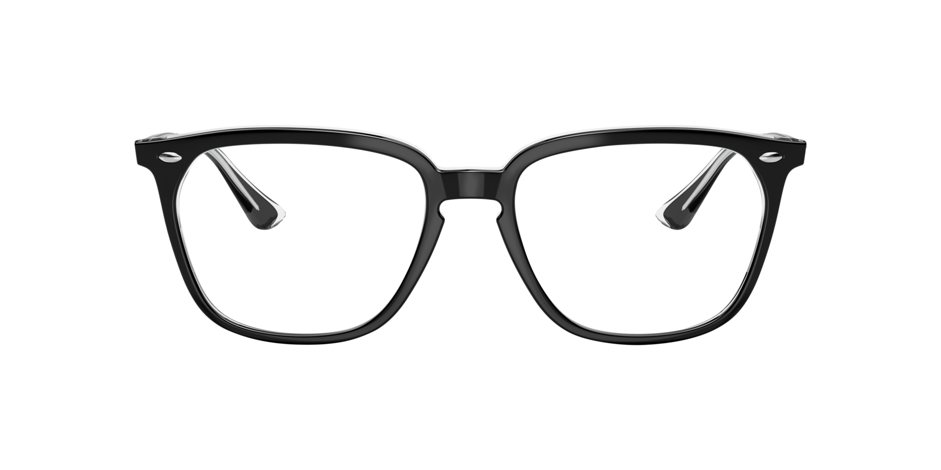RB4362V Schwarz auf Transparent AcetatEyeglass Frames von B24, Vorderansicht