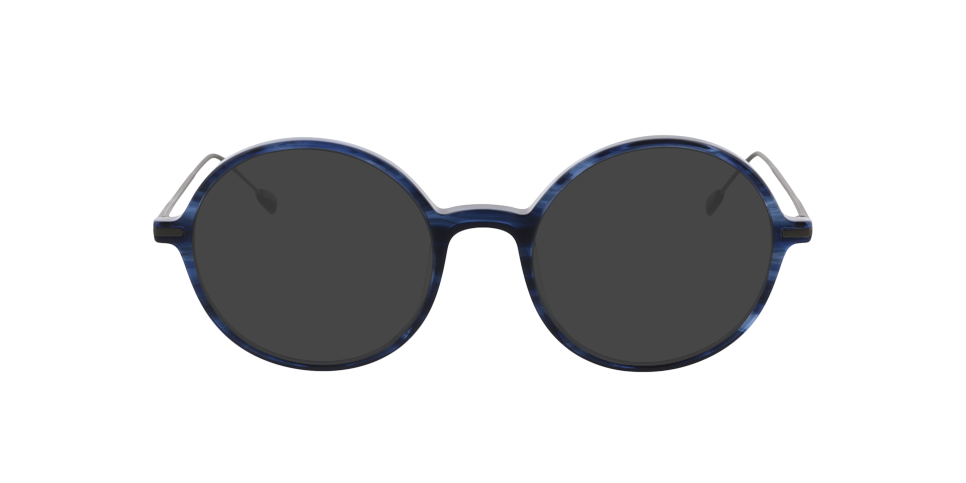 Edison Blauw hoorn  &  mat gunmetal AcetaatEyeglass Frames van B24, met getinte lenzen
