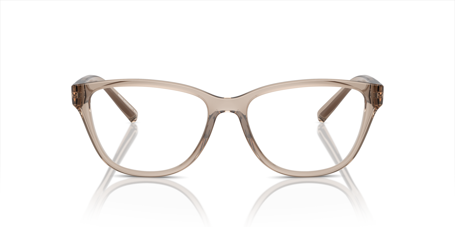 AX3111U Shiny Transparent Brown KunststoffEyeglass Frames von B24, Vorderansicht
