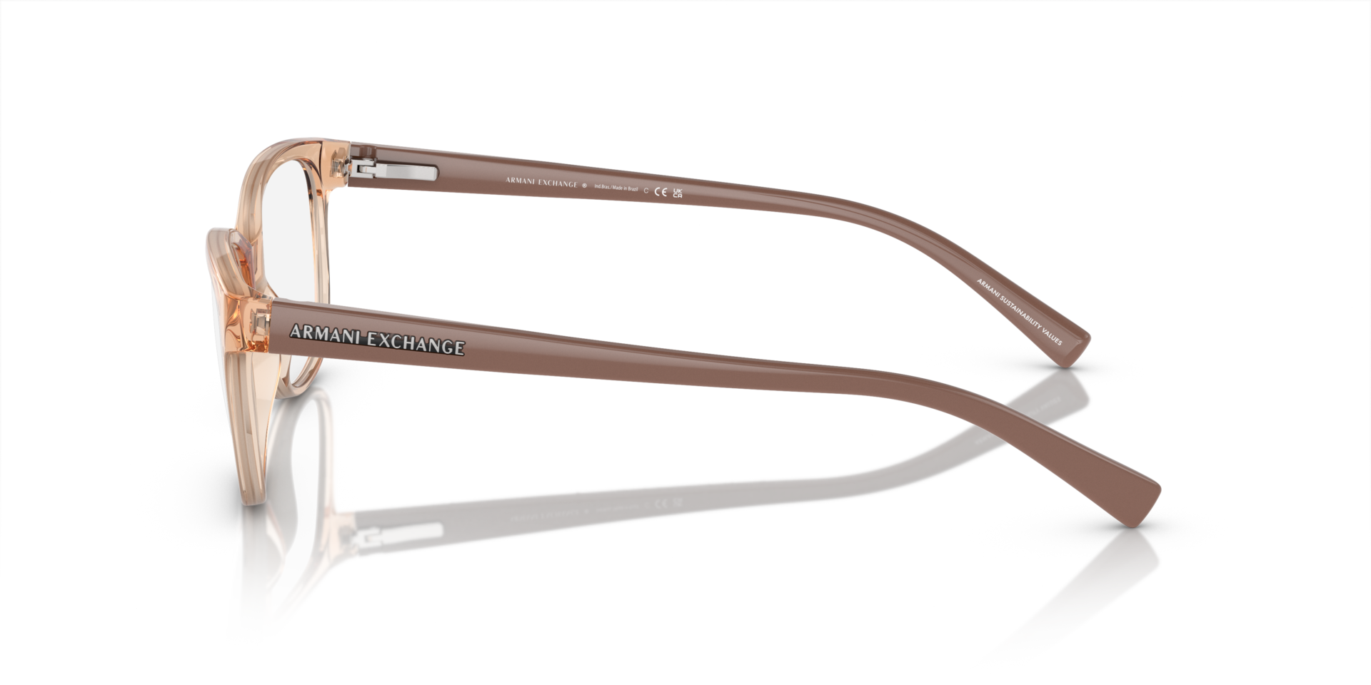 AX3037 Glanzend transparant toendra KunststofEyeglass Frames van B24, Zijaanzicht