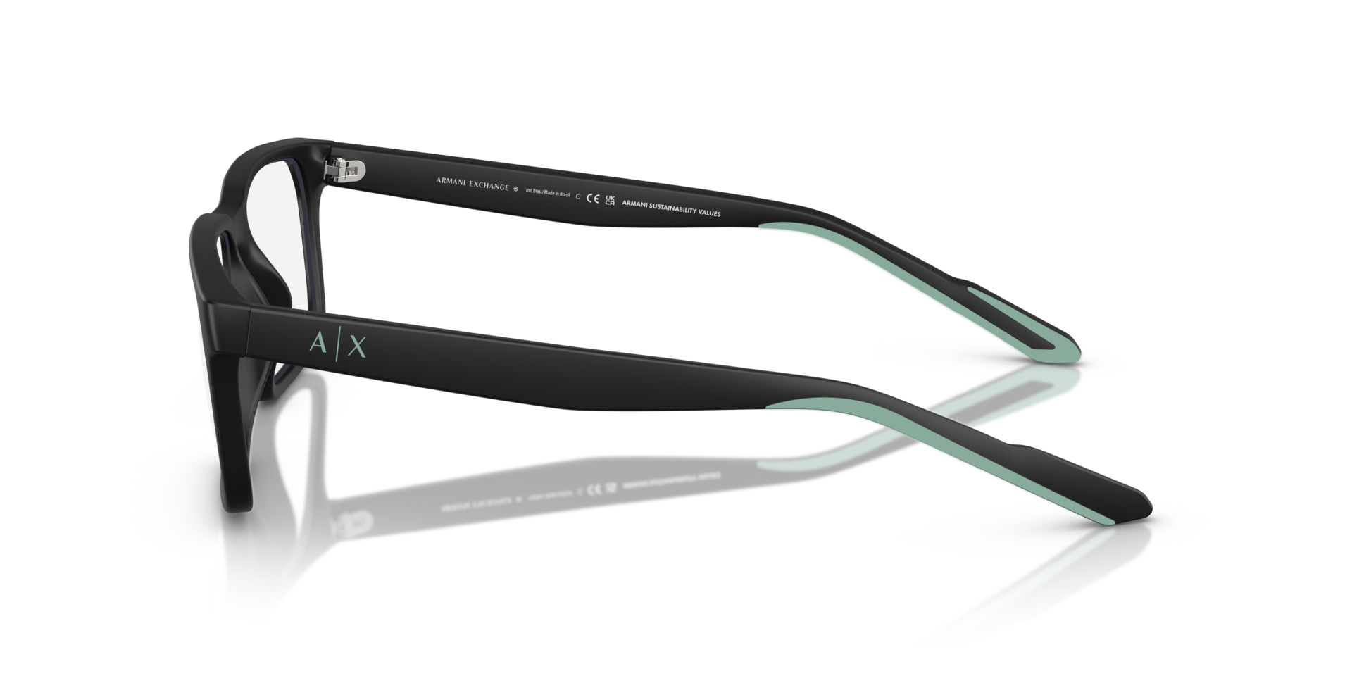 AX3118U Matzwart KunststofEyeglass Frames van B24, Zijaanzicht