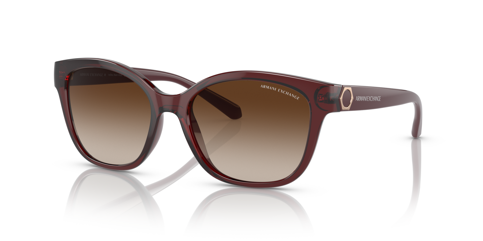 AX4127S Shiny Transparent Red KunststoffSunglass Frames von B24, Dreiviertelansicht
