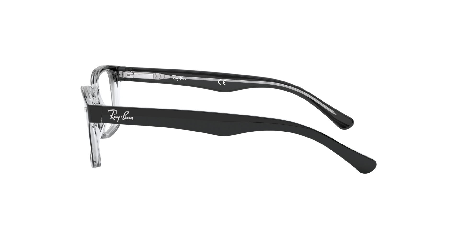RB1531 Schwarz auf Transparent AcetatEyeglass Frames von B24, Seitenansicht