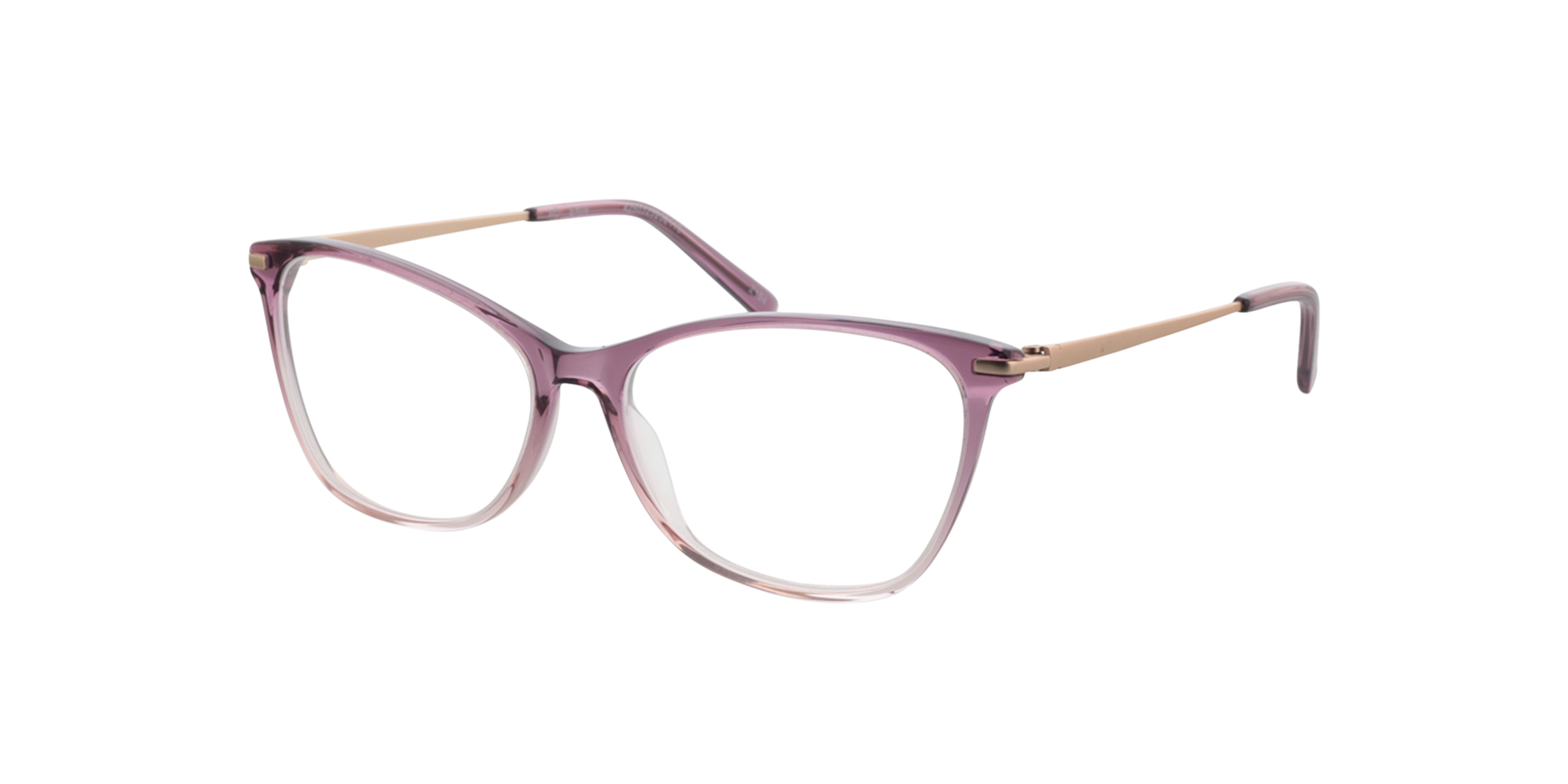 Emily Roze  &  roze goud  &  violet AcetaatEyeglass Frames van B24, Hoekweergave