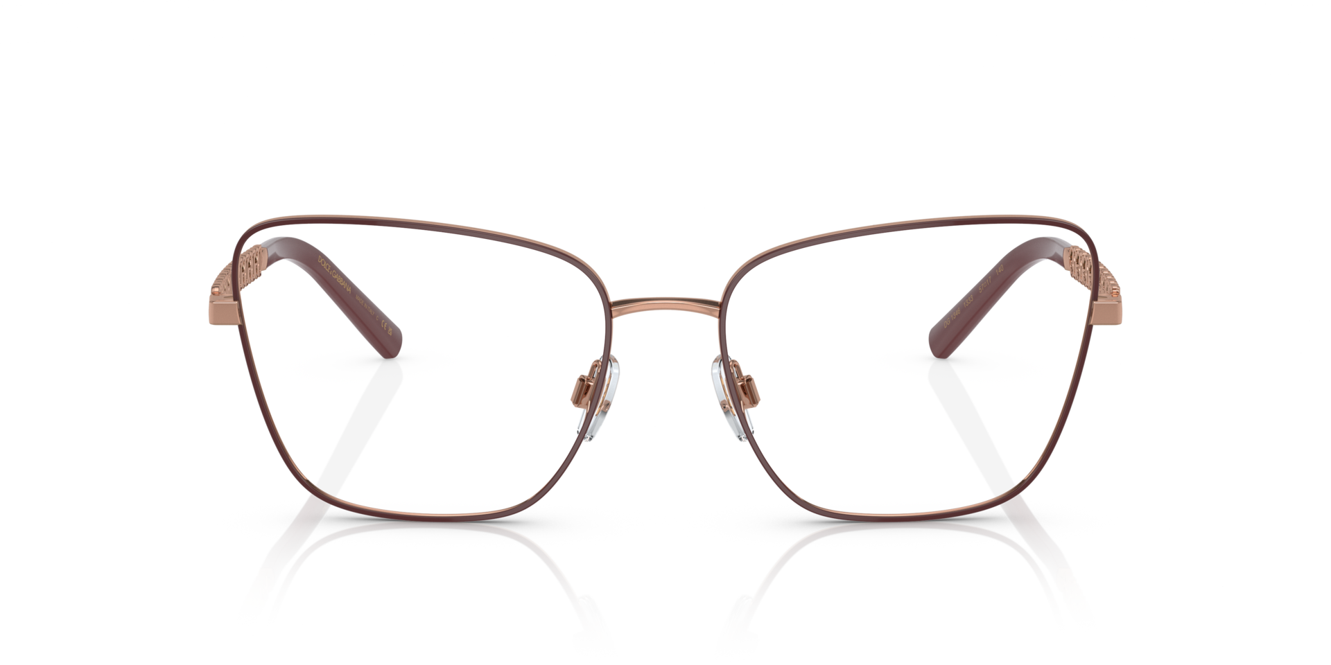 DG1346 Pink Gold & Matte Bordeaux MetallEyeglass Frames von B24, Vorderansicht