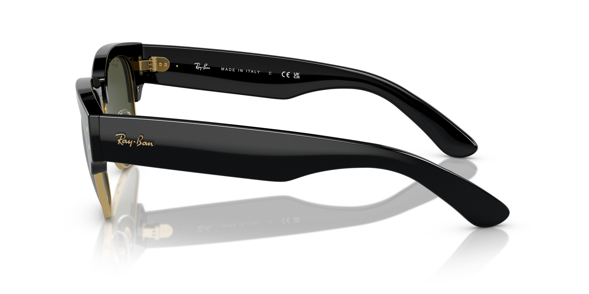RB0316S Zwart op goud KunststofSunglass Frames van B24, Zijaanzicht