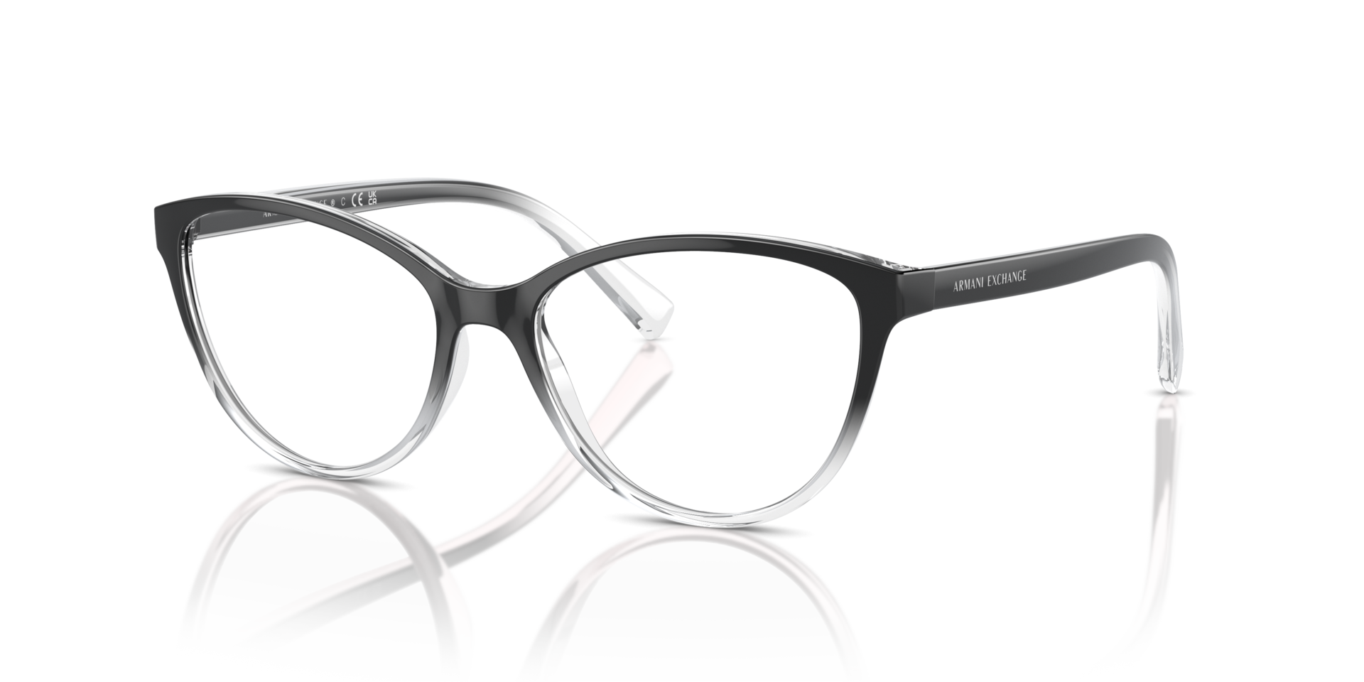 AX3053 Black & Grey KunststoffEyeglass Frames von B24, Dreiviertelansicht