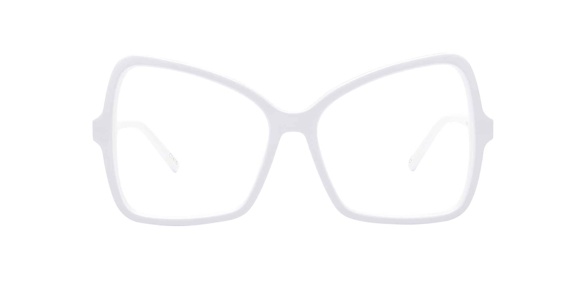 Bardot Shiny White AcetaatEyeglass Frames van B24, Vooraanzicht
