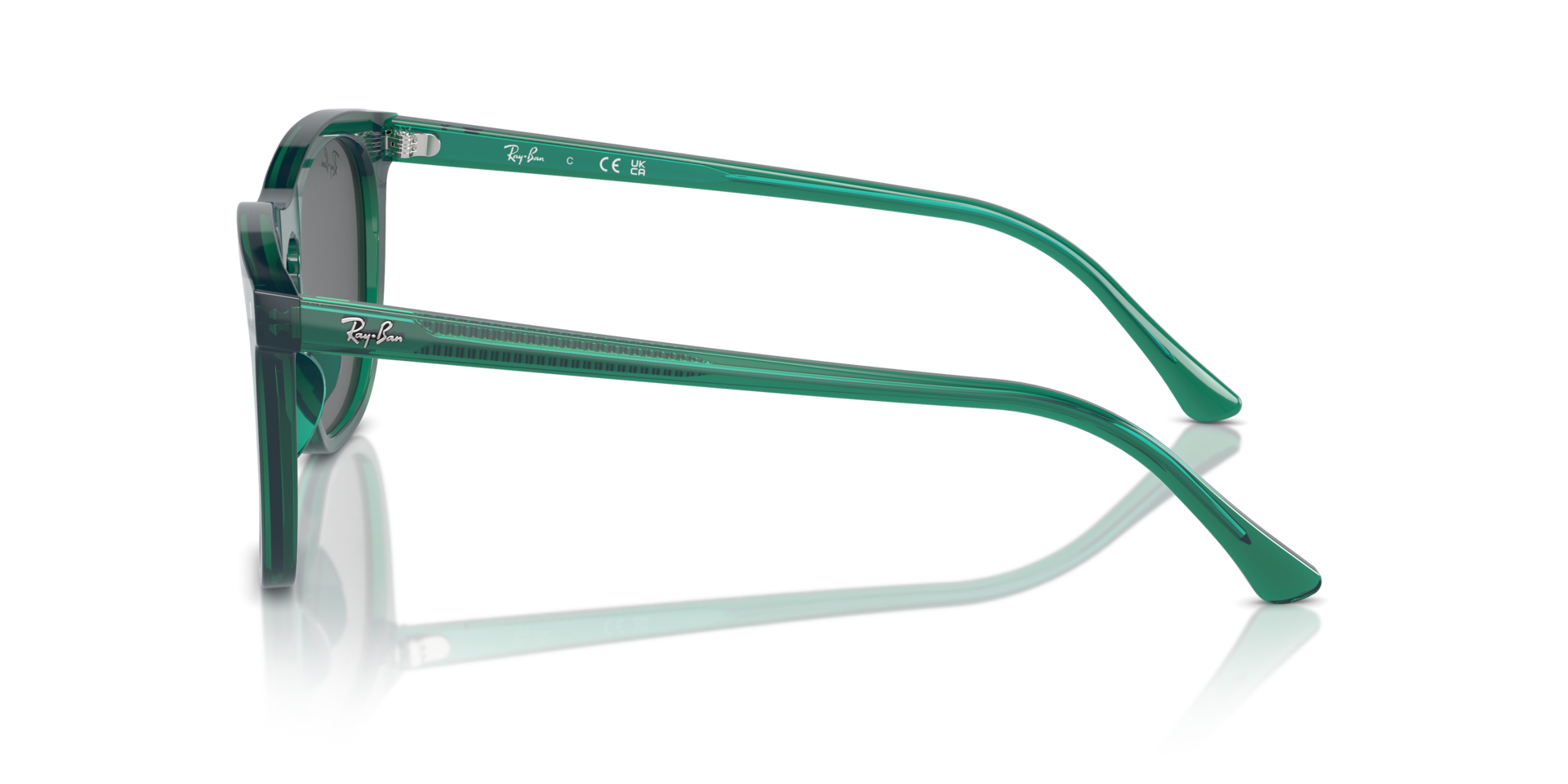 RB2210 Transparant groen KunststofSunglass Frames van B24, Zijaanzicht