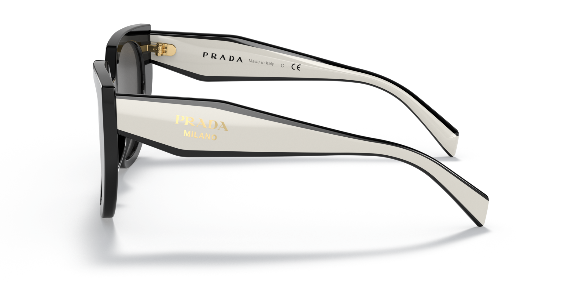 PR 14WS Zwart & talk AcetaatSunglass Frames van B24, Zijaanzicht